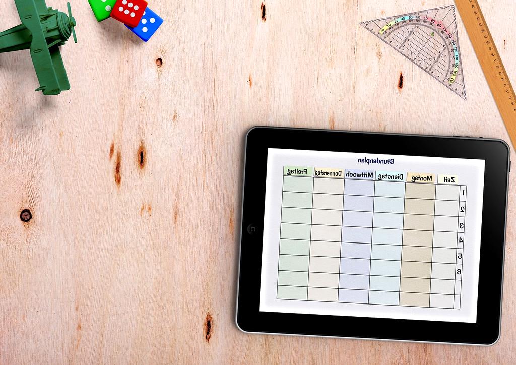 Digital planner app with habit tracking interface on tablet